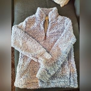 Powder Blue Quarter Zip Sherpa